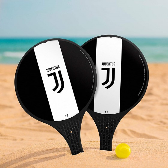 Mondo Toys- 2 Racchette in plastica -Pallina di Gomma-Gioco da Spiaggia per Bambini e Adulti-Prodotto Ufficiale F.C. Juventus